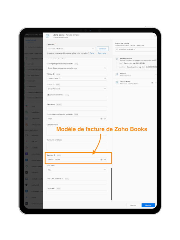 sukellos configuration zoho flow